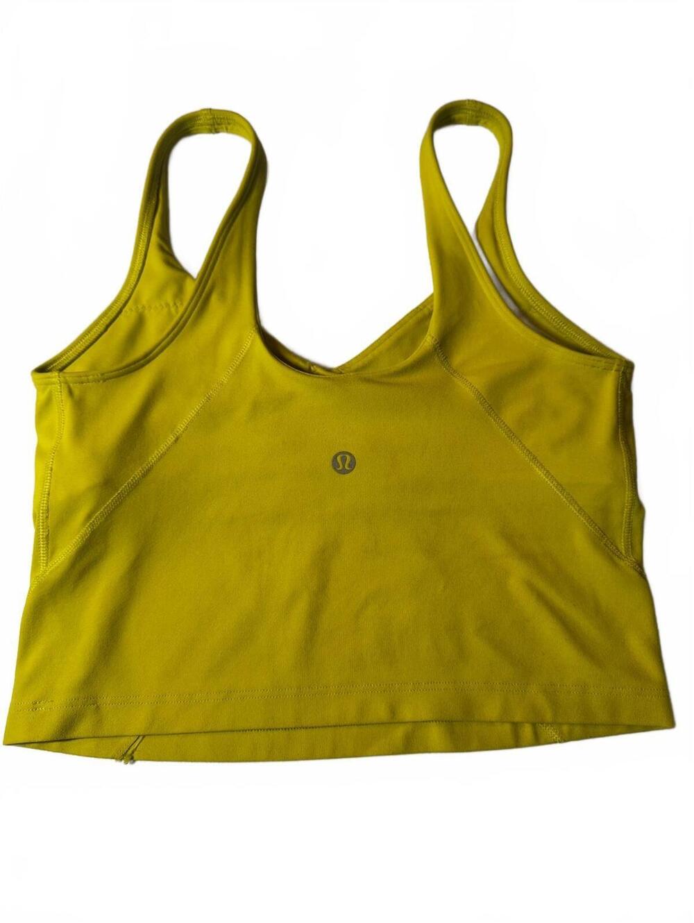 Lululemon Longline Sports Bra Crop Top – Yellow Green – Size 6